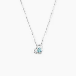 Collier Eliana Or Blanc Topaze Et Oxyde De Zirconium