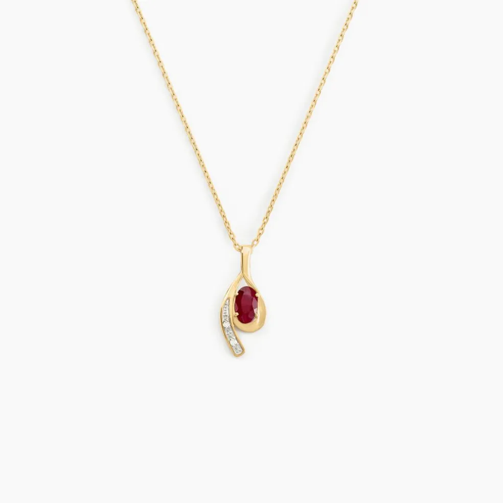 Collier Emotion Or Jaune Rubis Diamant