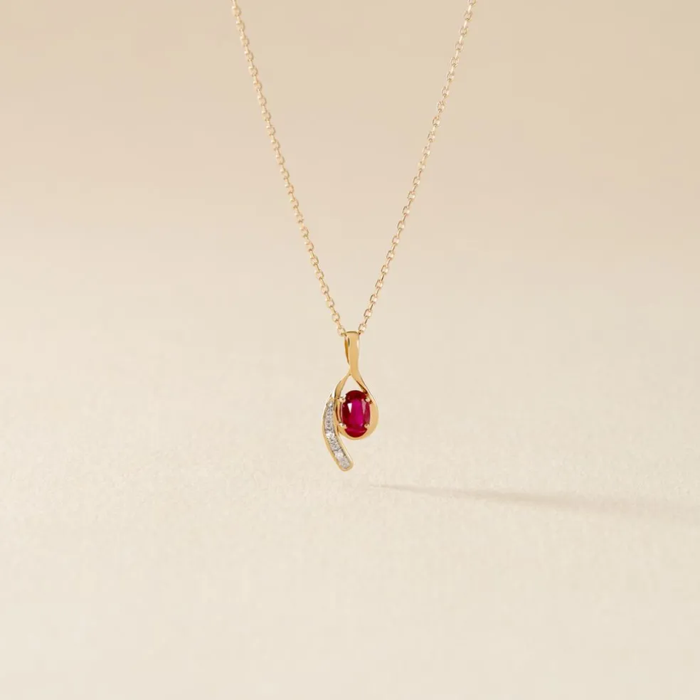 Collier Emotion Or Jaune Rubis Diamant