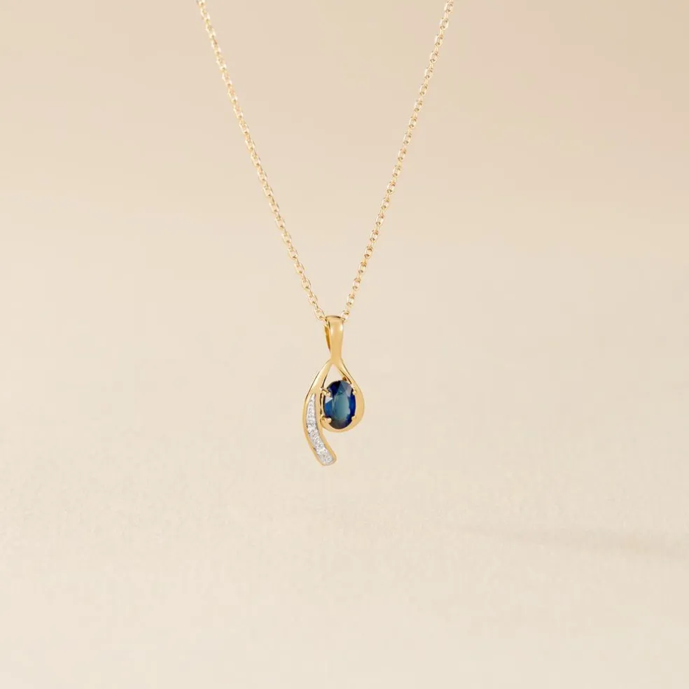 Collier Emotion Or Jaune Saphir Diamant