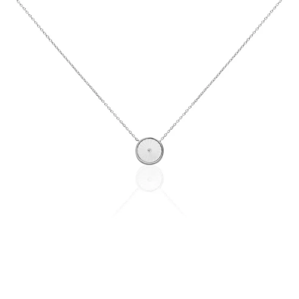 Collier Erina Argent Blanc Nacre Oxyde De Zirconium