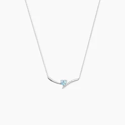 Collier Eva Or Blanc Topaze Et Oxyde De Zirconium
