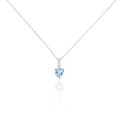 Collier Fany Or Blanc Topaze Et Oxyde De Zirconium