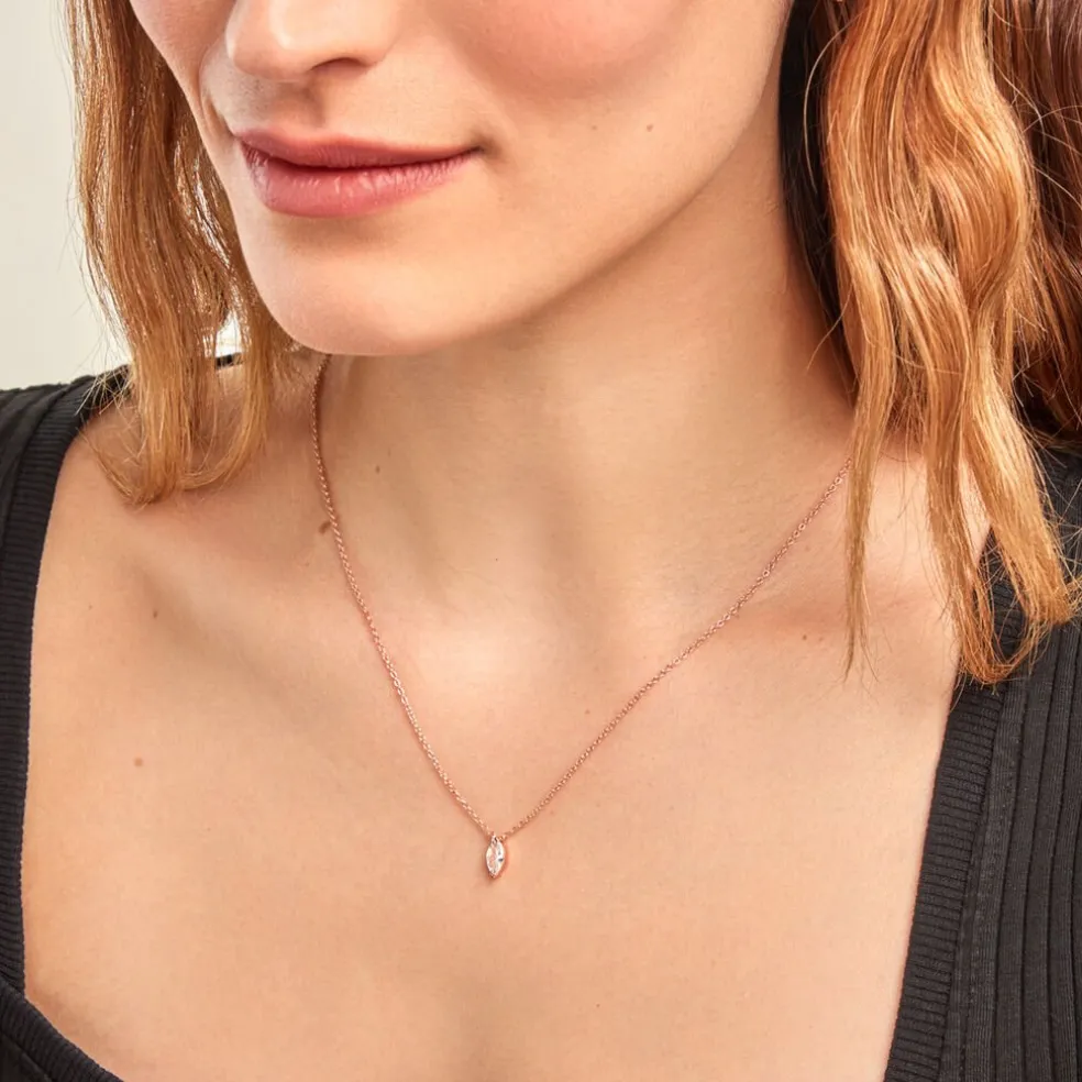 Collier Giulette Argent Rose Oxyde De Zirconium