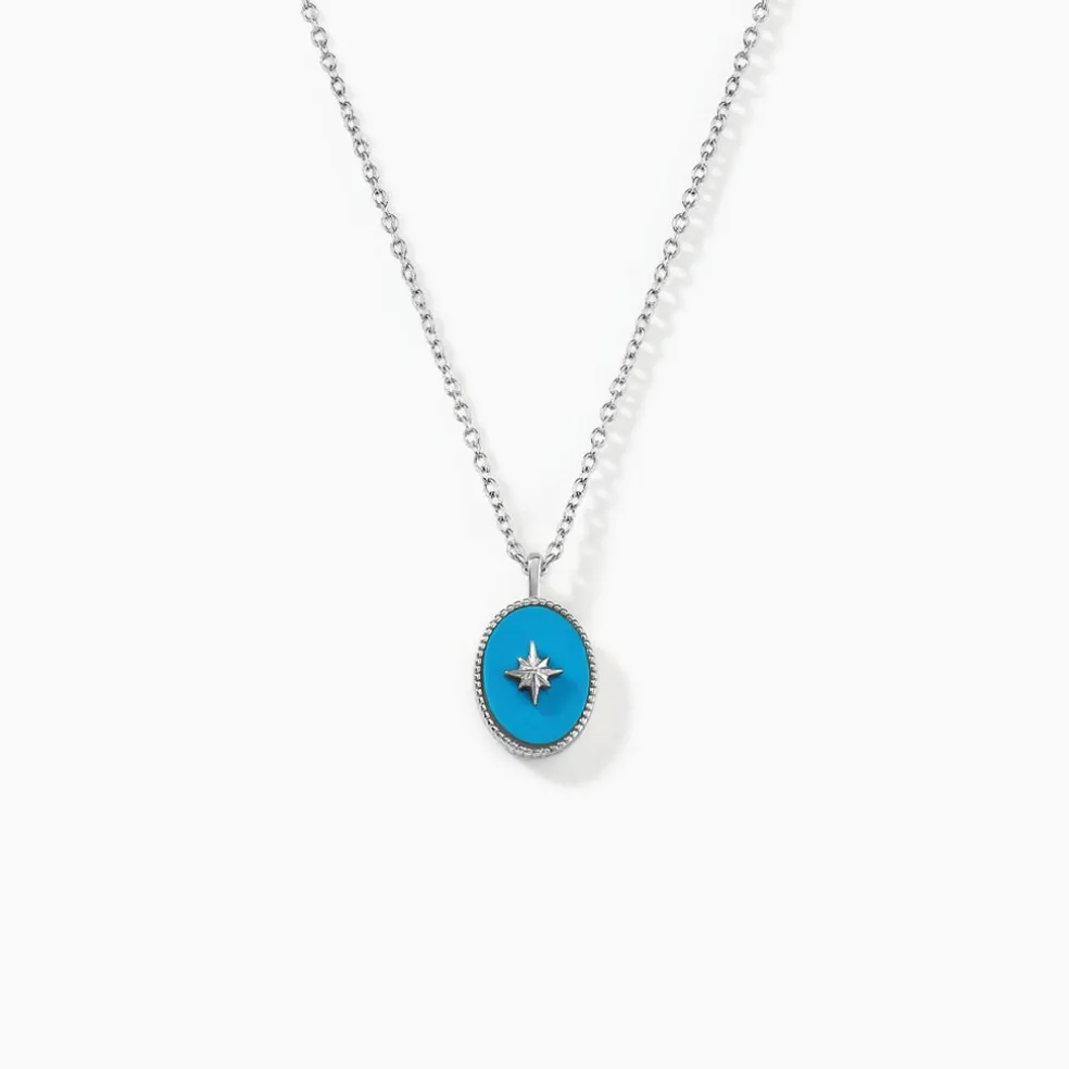 Collier Goddess Argent Blanc Turquoise