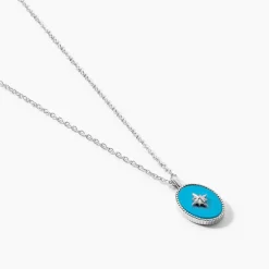 Collier Goddess Argent Blanc Turquoise