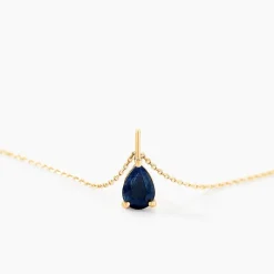 Collier Goutte Or Jaune Saphir