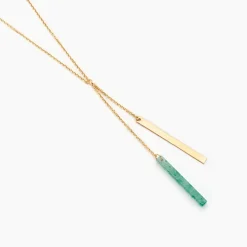 Collier Halcyone Or Jaune Aventurine