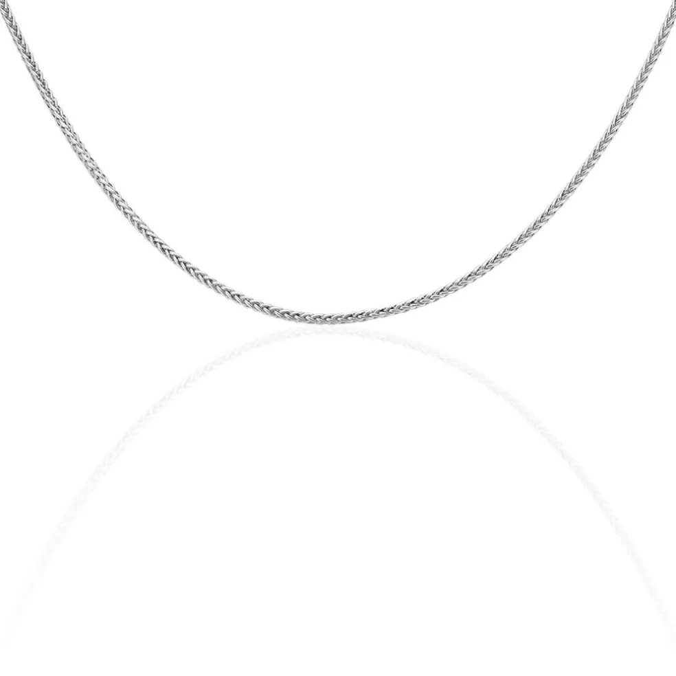 Collier Jany Maille Palmier Or Blanc
