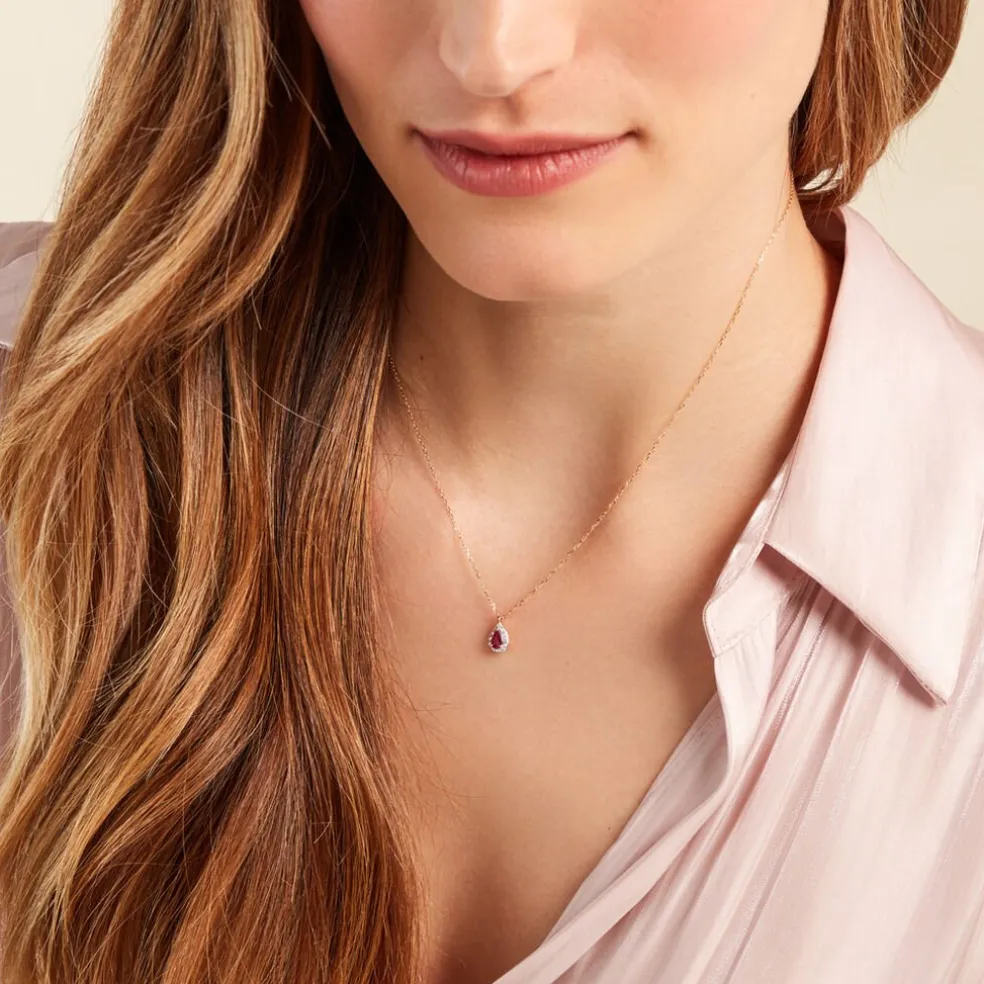 Collier Juliettina Or Jaune Rubis Diamant
