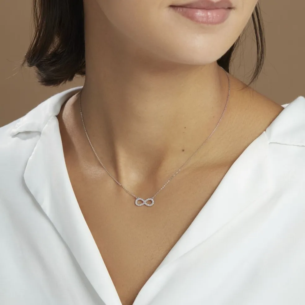 Collier Klothilda Or Blanc Oxyde De Zirconium