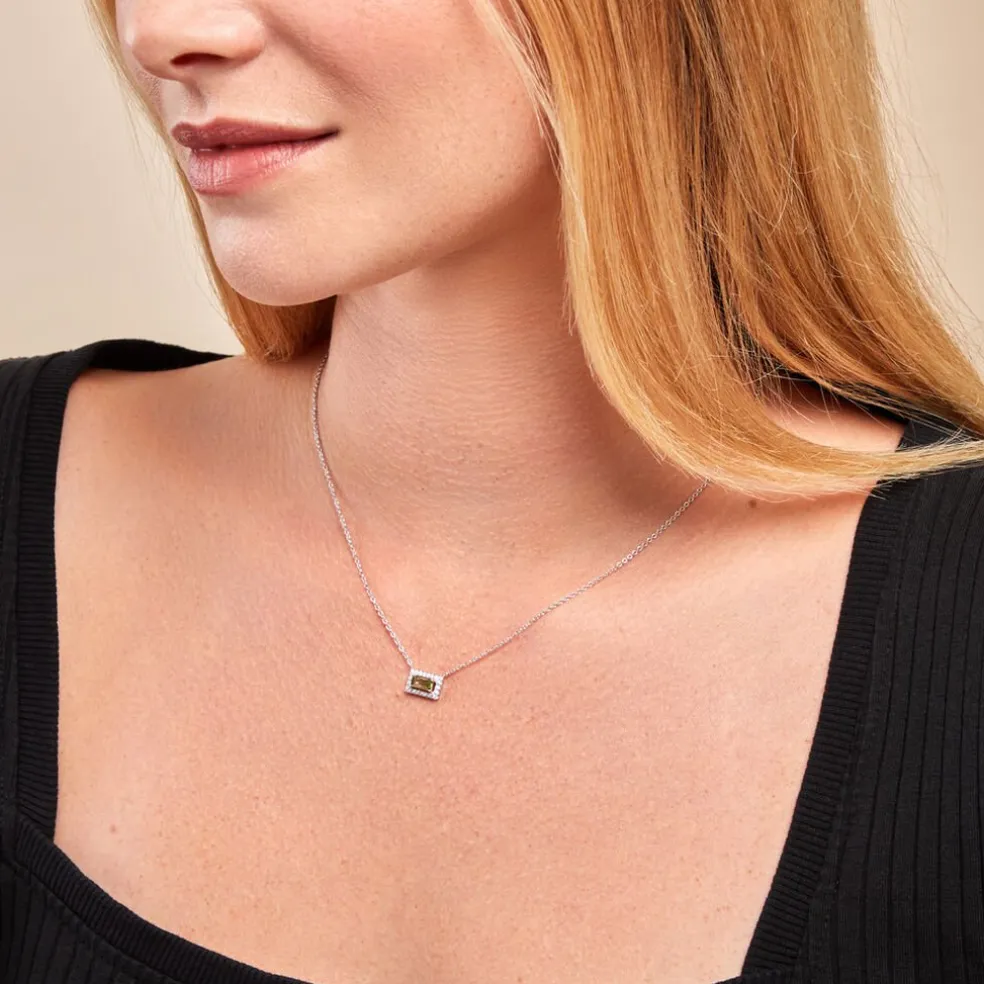 Collier Laurine Argent Blanc Oxyde De Zirconium