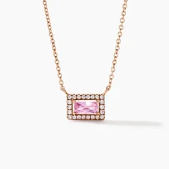 Collier Laurine Argent Rose Oxyde De Zirconium