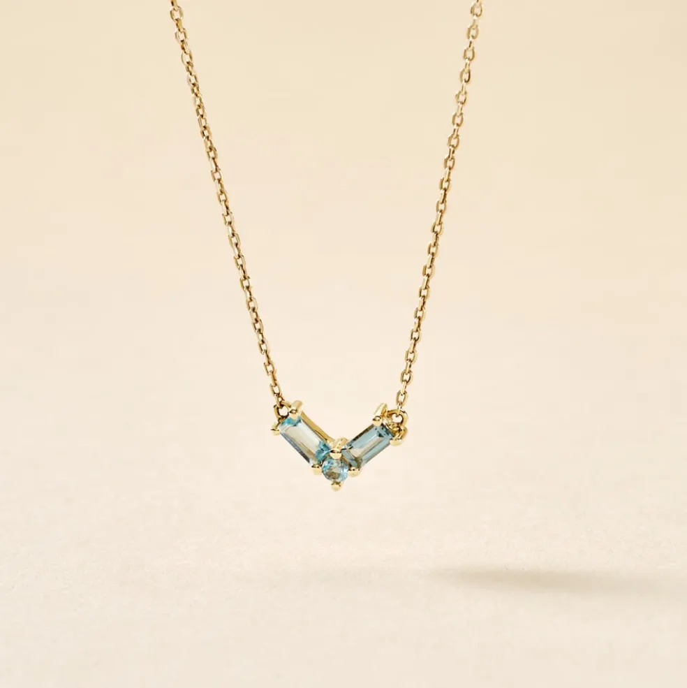 Collier Lavender Or Jaune Topaze