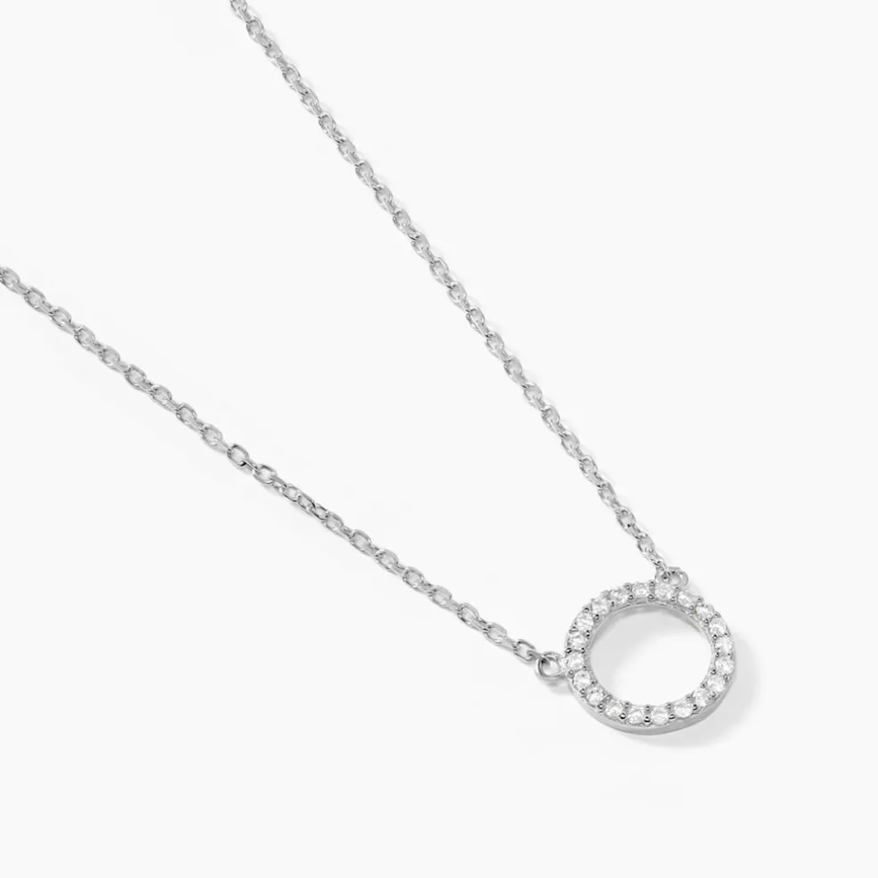 Collier Lim Or Blanc Oxyde De Zirconium