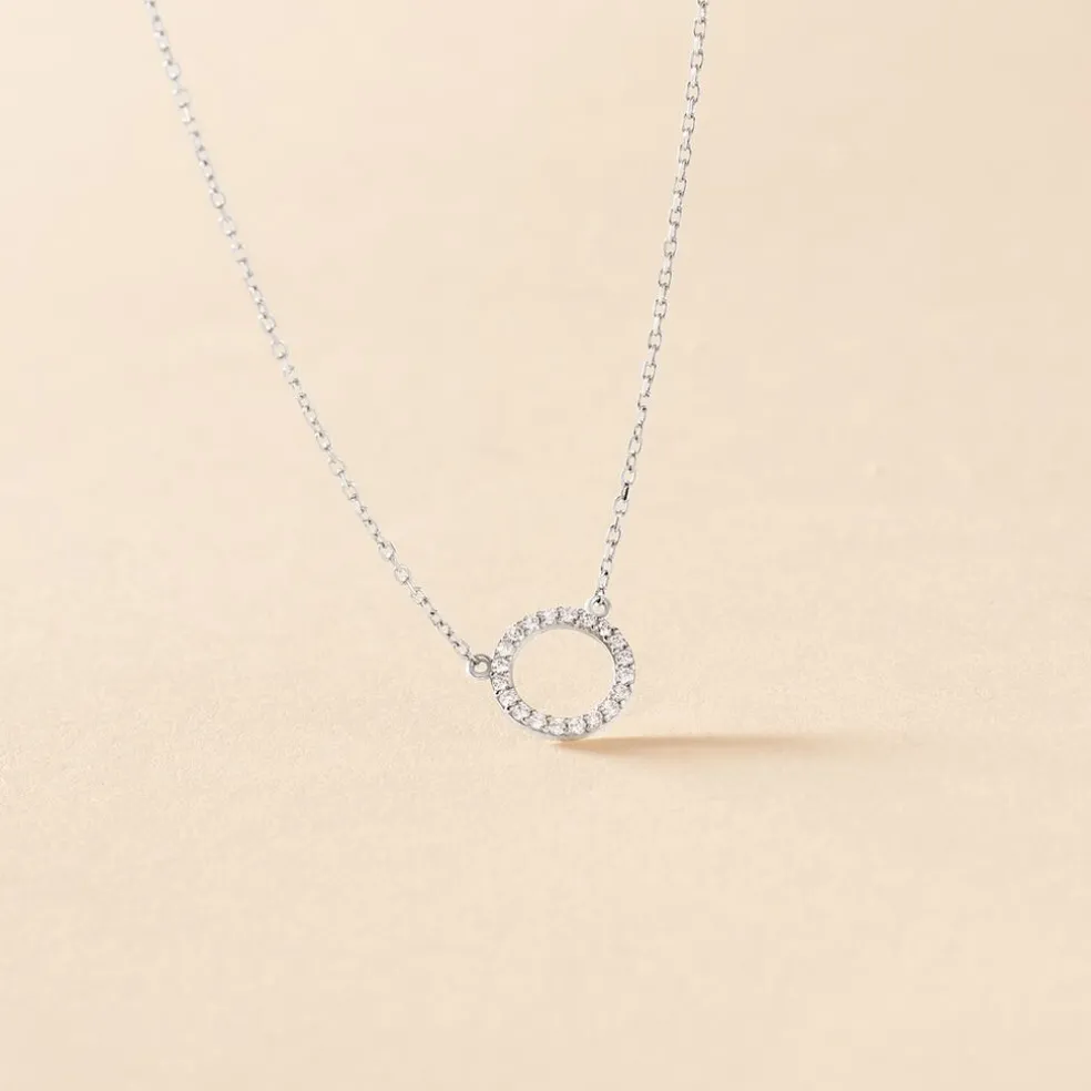 Collier Lim Or Blanc Oxyde De Zirconium