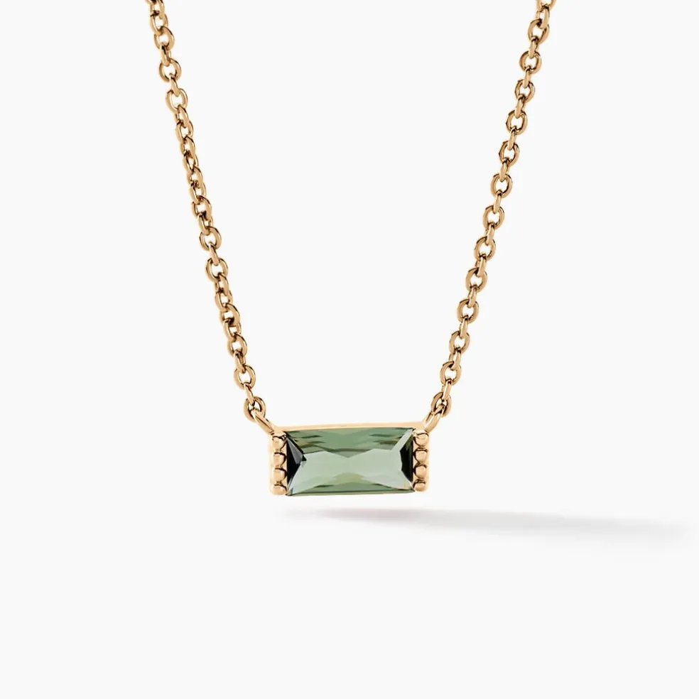 Collier Luccia Plaqué Or Doré Pierre D'imitation
