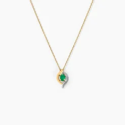 Collier Lydia Or Jaune Emeraude