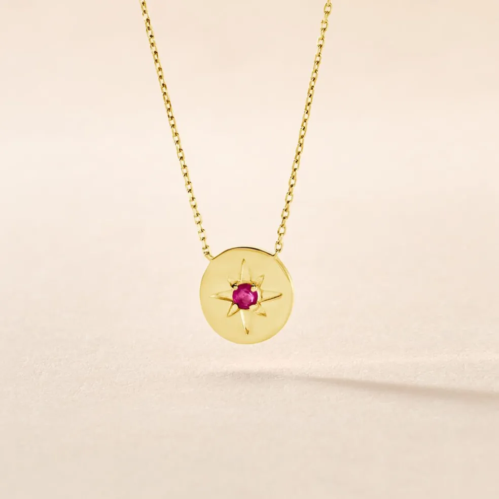 Collier Melchior Or Jaune Rubis