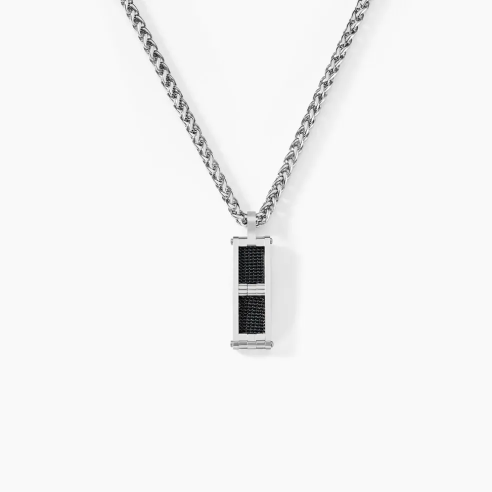 Collier Messy Acier Blanc