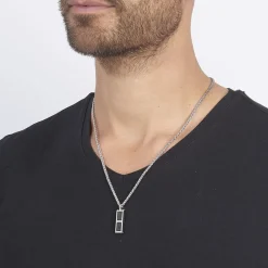 Collier Messy Acier Blanc