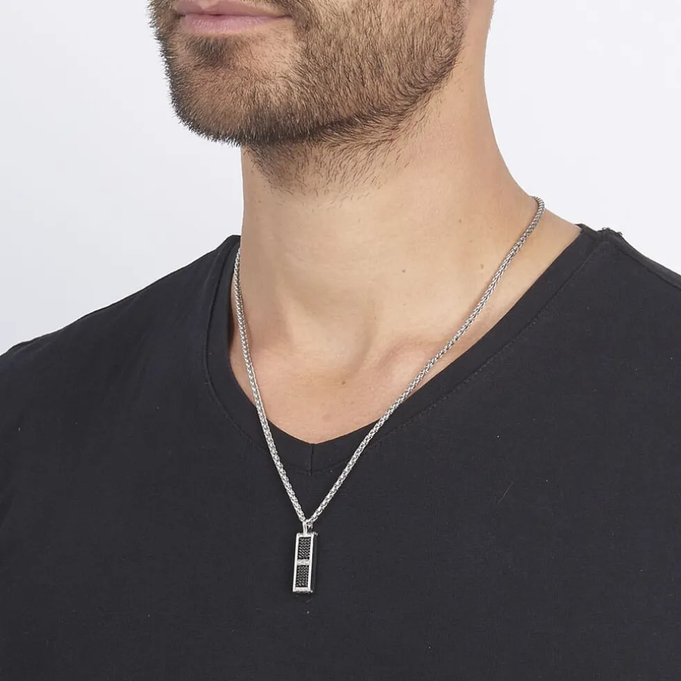 Collier Messy Acier Blanc
