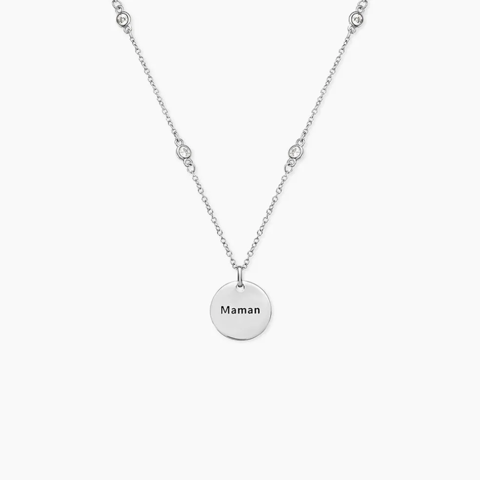 Collier Moa Argent Blanc Oxyde De Zirconium