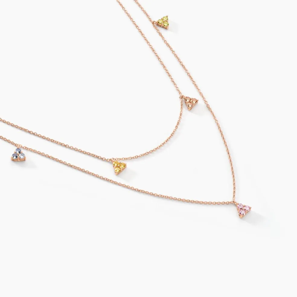 Collier Nimbe Argent Rose Oxyde De Zirconium