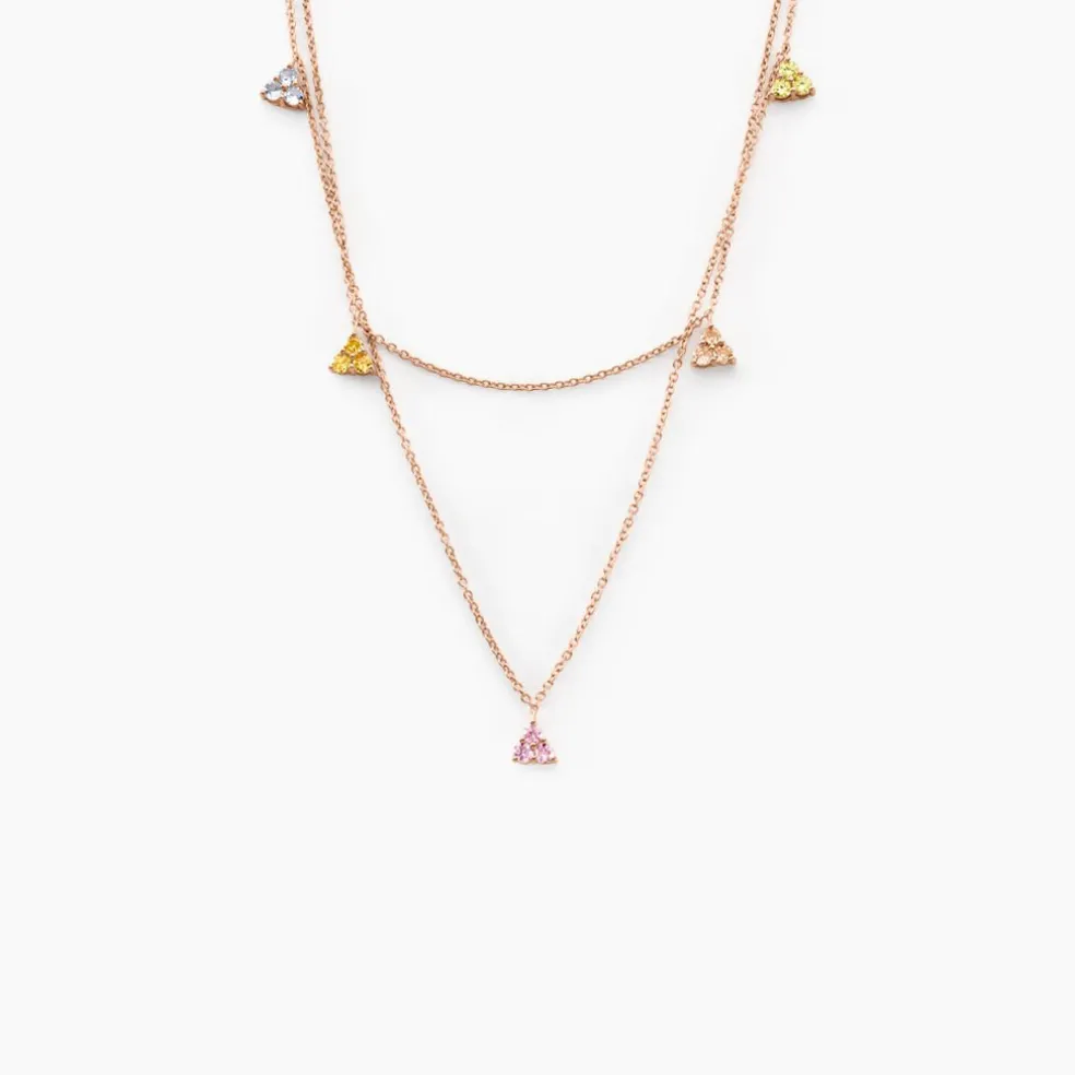 Collier Nimbe Argent Rose Oxyde De Zirconium