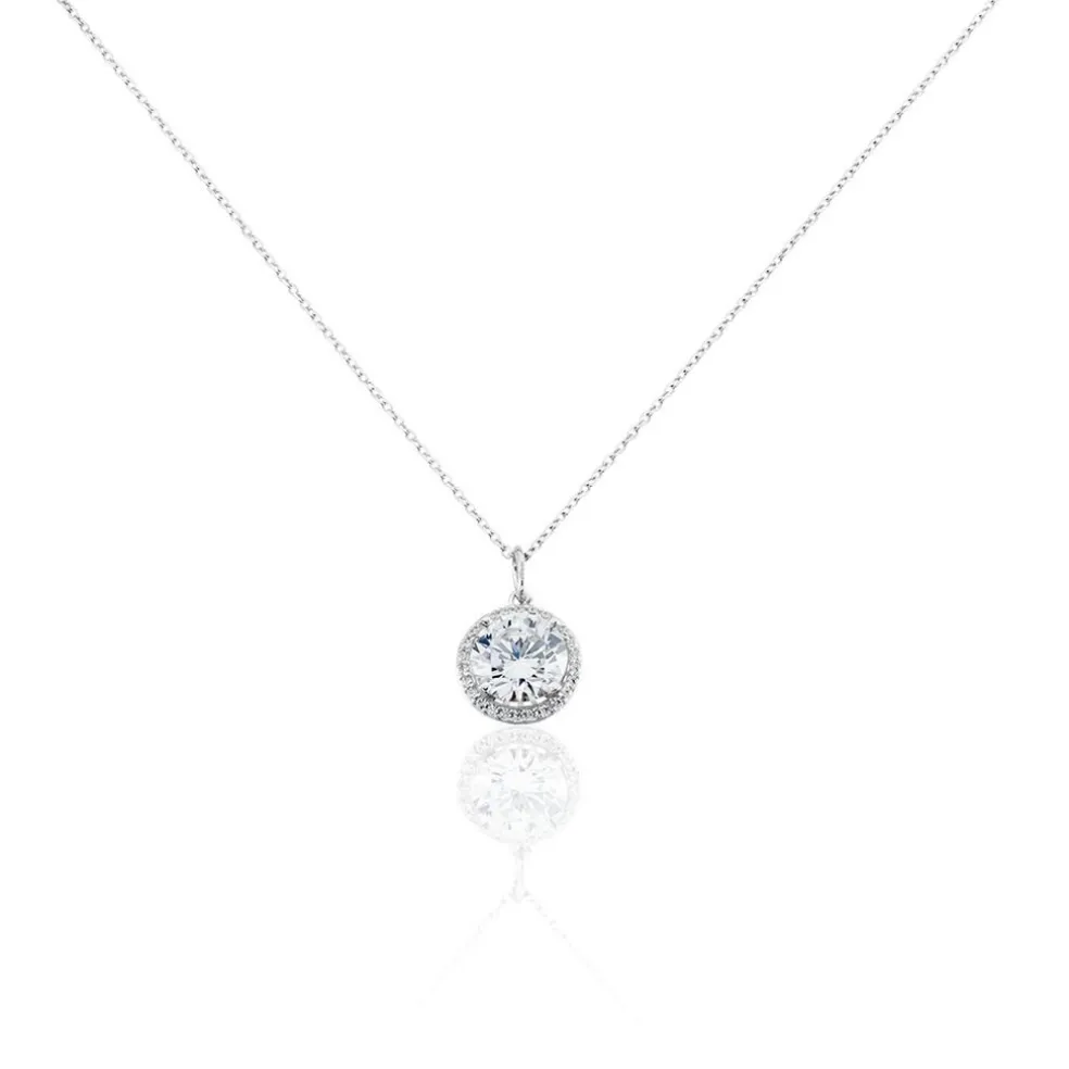 Collier Or Blanc Adil Oxyde De Zirconium