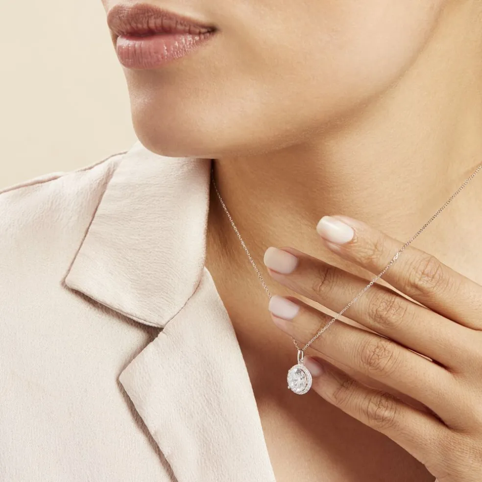 Collier Or Blanc Adil Oxyde De Zirconium