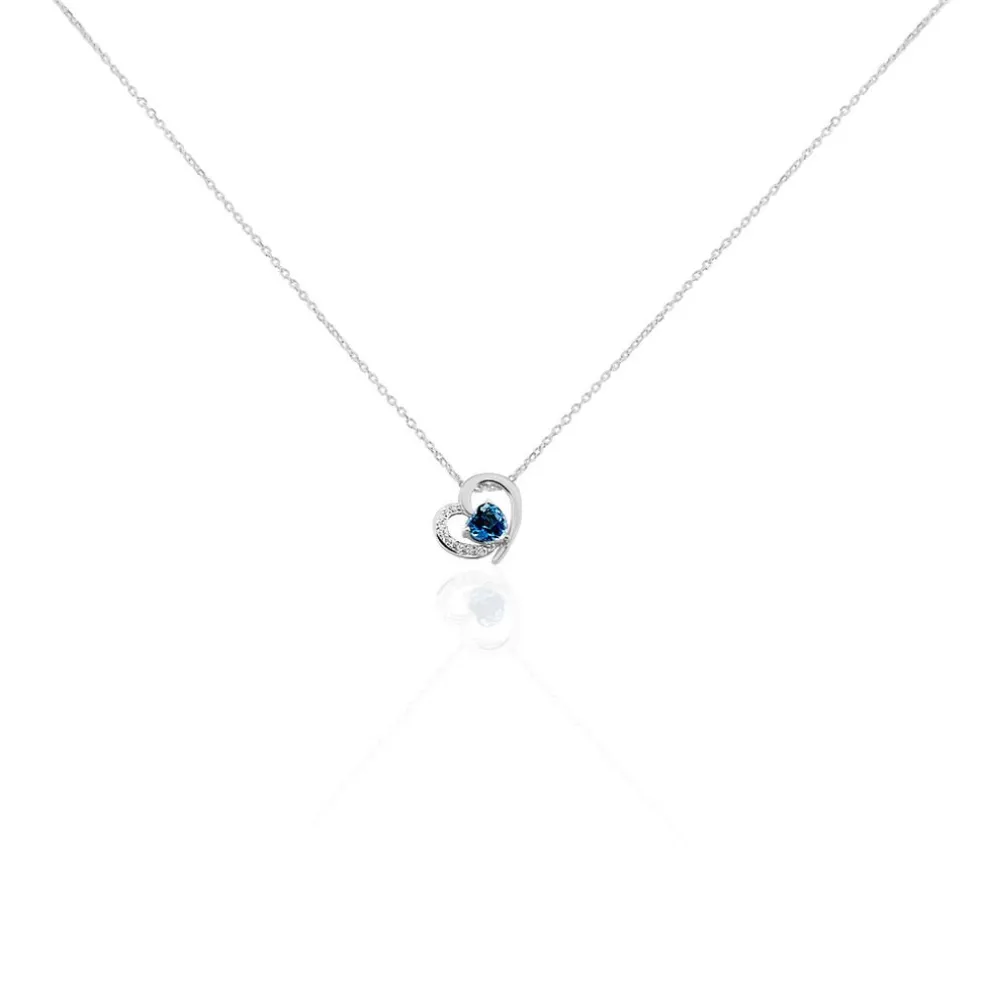 Collier Or Blanc Eliana Topaze Oxydes