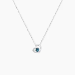 Collier Or Blanc Eliana Topaze Oxydes