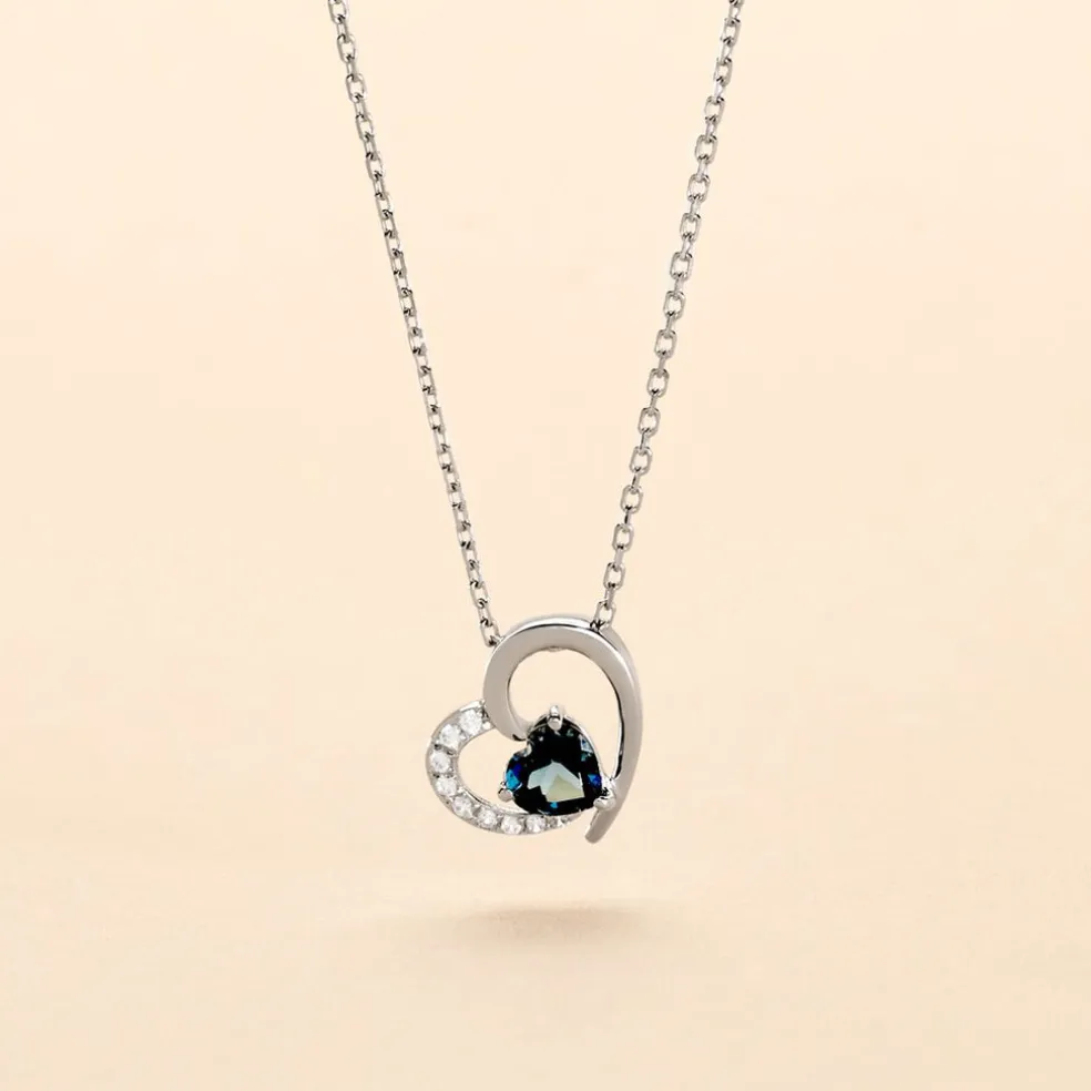 Collier Or Blanc Eliana Topaze Oxydes