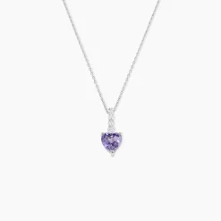 Collier Or Blanc Fany Améthyste Oxydes De Zirconium