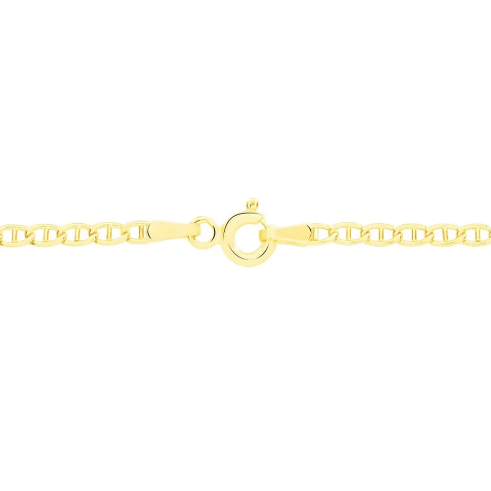 Collier Or Jaune Capucin Maille Marine