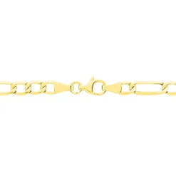 Collier Or Jaune Maille Alternée 1/3