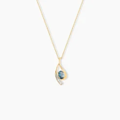 Collier Or Jaune Sagesse Topaze Oxydes De Zirconium