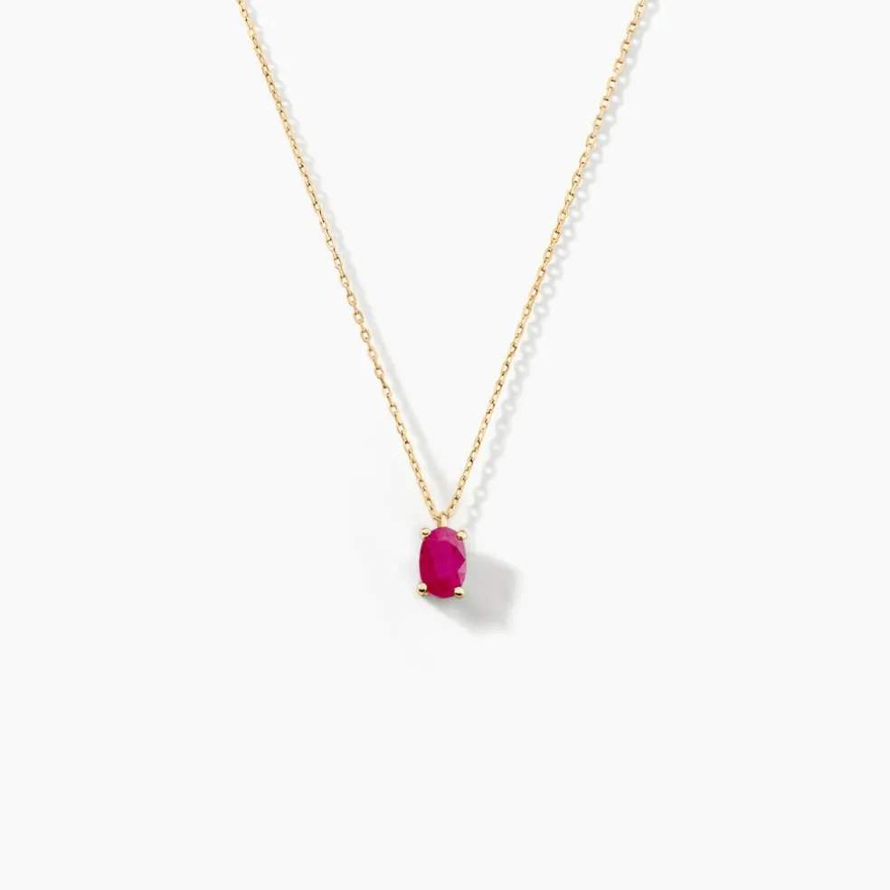 Collier Ovale Or Jaune Rubis