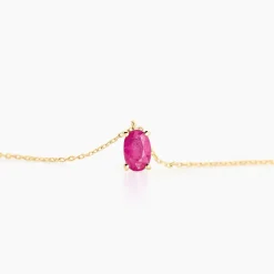 Collier Ovale Or Jaune Rubis
