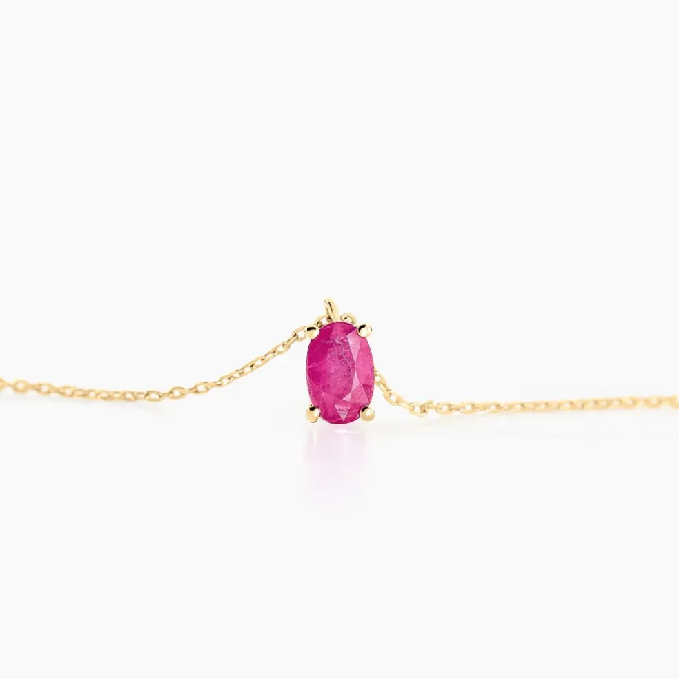 Collier Ovale Or Jaune Rubis
