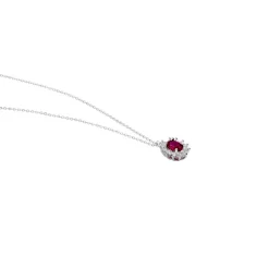 Collier Perez Argent Blanc Oxyde De Zirconium