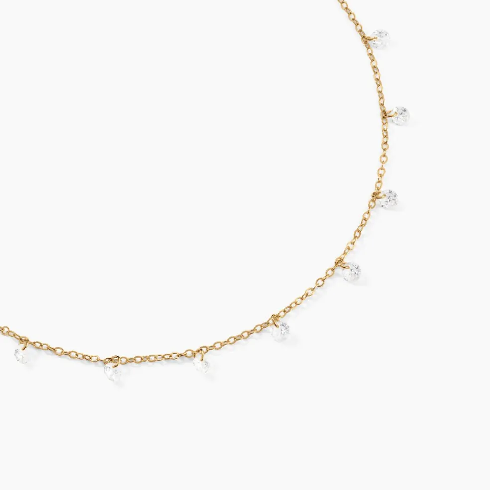 Collier Plaqué Or Oxydes De Zirconium