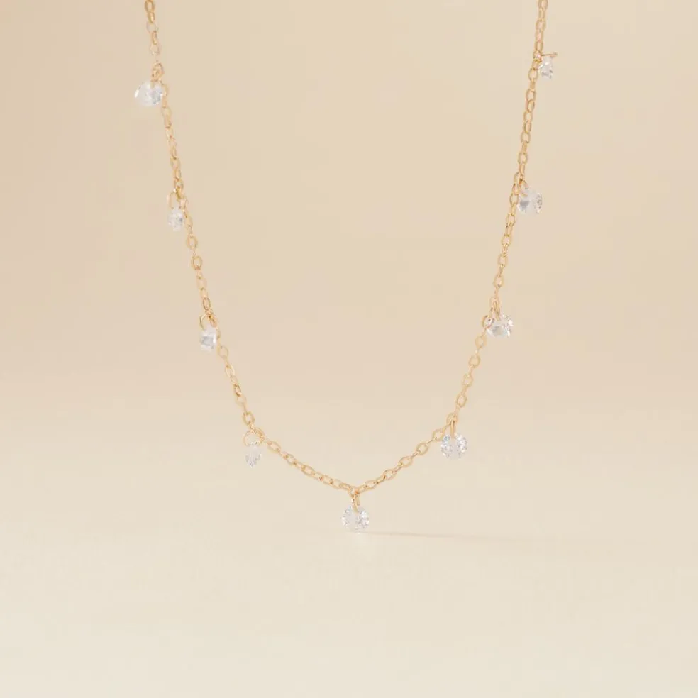 Collier Plaqué Or Oxydes De Zirconium