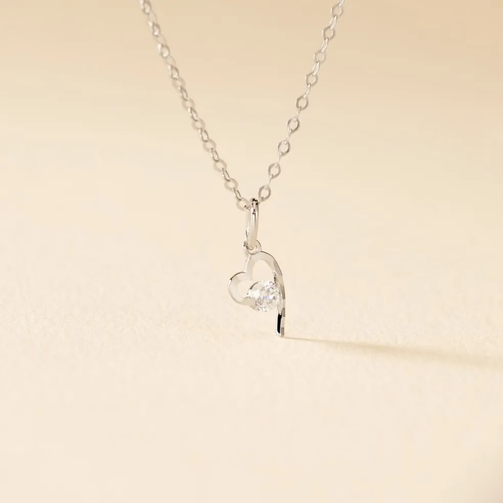 Collier Romance Or Blanc Oxyde De Zirconium