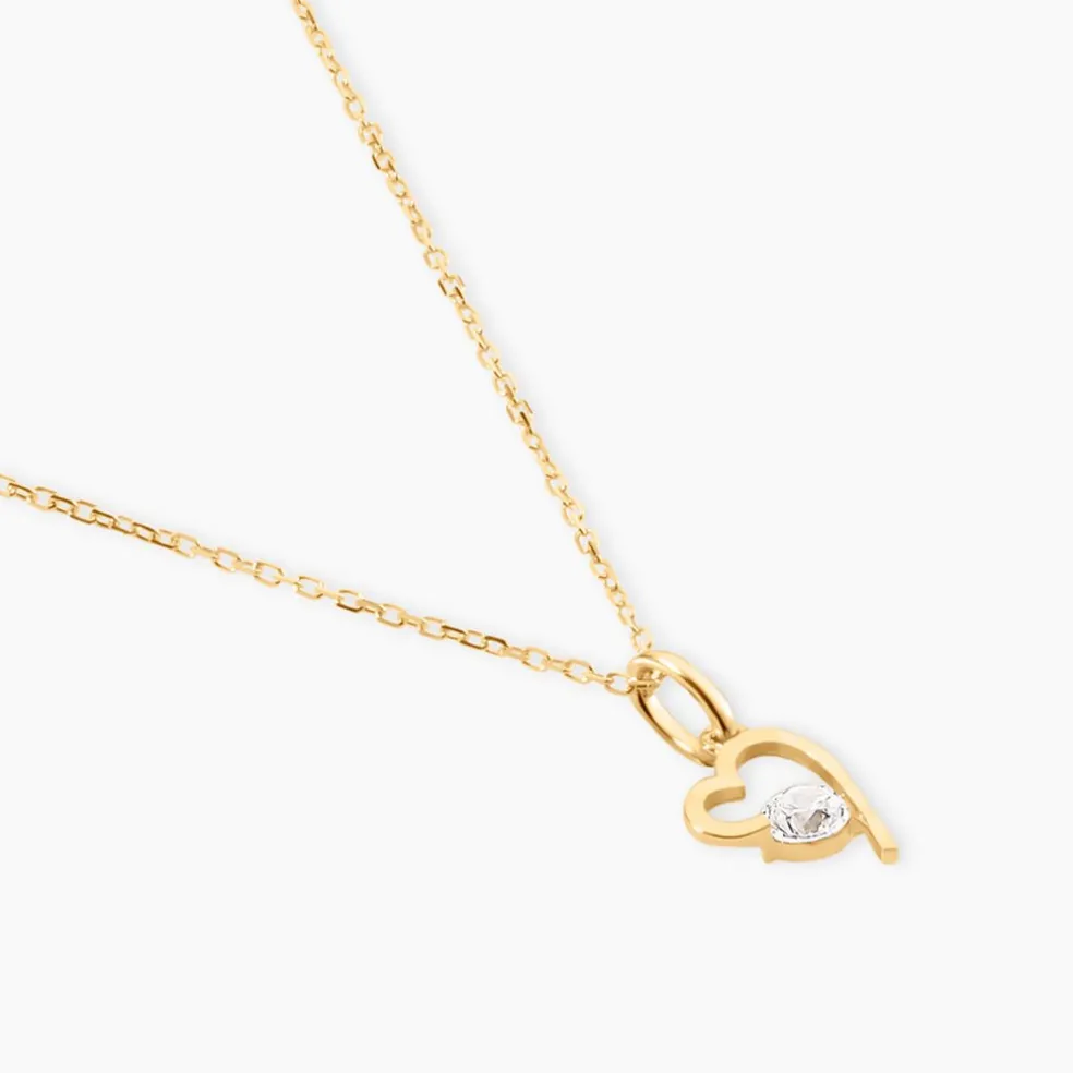 Collier Romance Or Jaune Oxyde De Zirconium