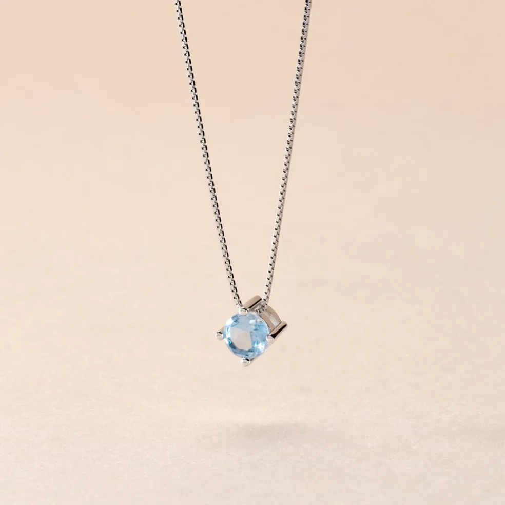 Collier Solitaire Argent Blanc Rio Santa Teresa Oxyde De Zirconium