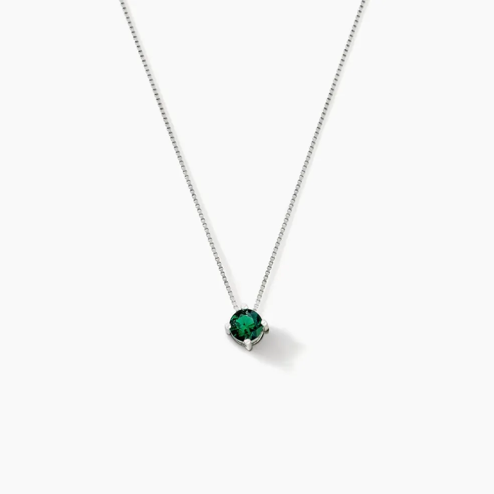 Collier Solitaire Argent Blanc Rio Santa Teresa Oxyde De Zirconium