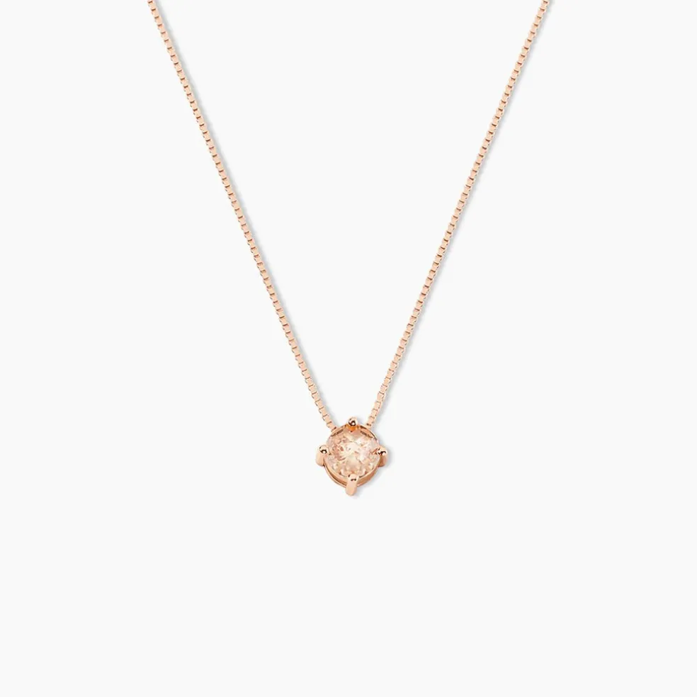 Collier Solitaire Argent Rose Rio Santa Teresa Oxyde De Zirconium