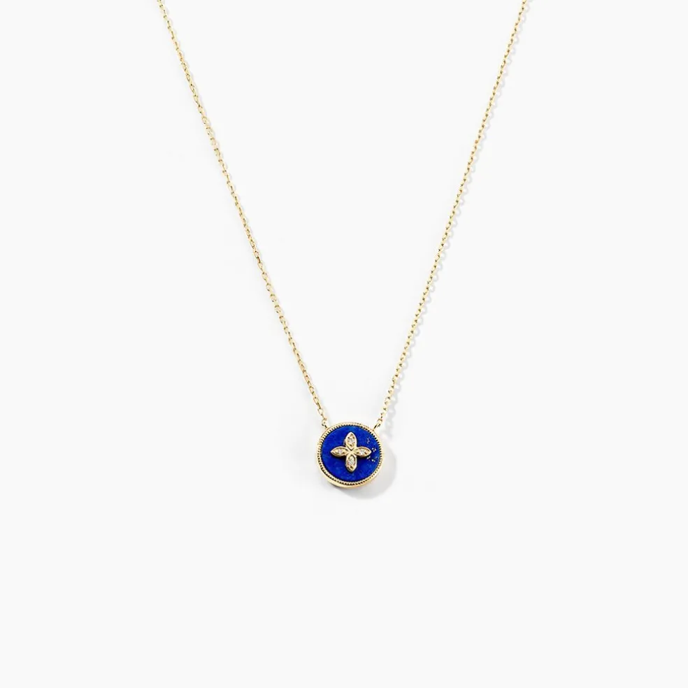 Collier Talisman Or Jaune Lapis Lazuli Diamant